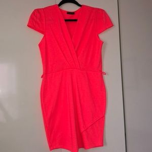 Neon pink mini dress